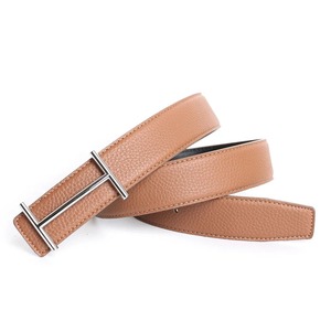 Moda marca de lujo diseñador H Pin hebilla cinturón hombres alta calidad mujeres genuino cuero Real vestido correa para Jeans cintura gris - Product Image 6