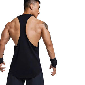 Débardeurs conception personnalisée fabricant hommes blanc surdimensionné gilet 95% coton 5% Spandex col rond sérigraphie débardeurs hommes - Product Image 5