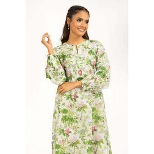 Casual Off-<b>White</b> Jacquard Printed Co-Ord <b>Set</b> for Women XXS-3XL Crepe <b>2</b>-<b>Piece</b> Shorts Outfit Collarless Design for Spring/Summer - Product Image 3