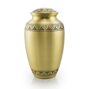 Urnes de crémation classiques et élégantes en 2 pièces finition dorée Design attrayant urnes funéraires en métal en laiton taille adulte cendres humaines - Product Image 4