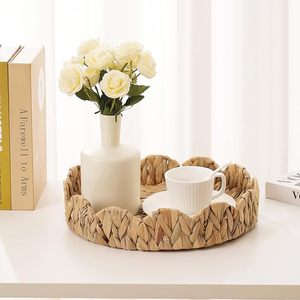 Bandeja de servicio de epoxi de madera maciza Natural grande personalizada estilo rústico ovalado Sushi fruta postre café almacenamiento decorativo hecho de melamina - Product Image 5