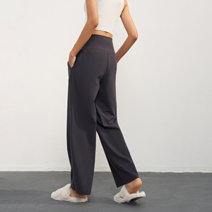 Pantalon de jogging droit à fond cloche style automne pour femme personnalisé pantalon évasé de yoga taille haute décontracté avec poches latérales - Product Image 4