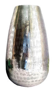 Vase à fleurs en métal de table tendance, vase à fleurs artisanal de designer, plaqué nickel, vase à fleurs en gros - Product Image 3