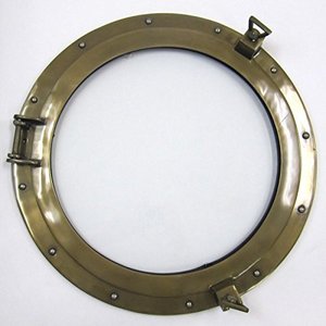 Espejo de ojo de buey de latón náutico Espejo de pared de latón de lujo Espejo de ojo de buey de latón puro Estilo moderno de alta calidad para uso doméstico en hoteles - Product Image 1