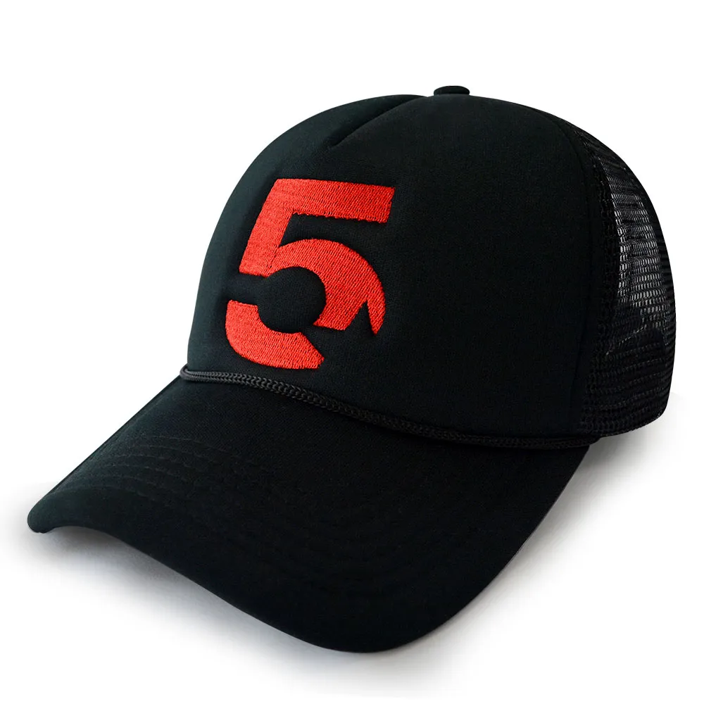 사용자 정의 5 패널 트럭 운전사 모자 메쉬 모자 및 자수 로고 거품 메쉬 모자 트럭 운전사 모자 및 앞면에 로프가있는 모자