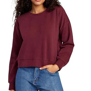 Nouvel Arrivage Crop Top Hiver Polaire Respirant Grande Taille Femme Streetwear Sweatshirts Col Rond Service OEM 380g 100% Coton - Product Image 3