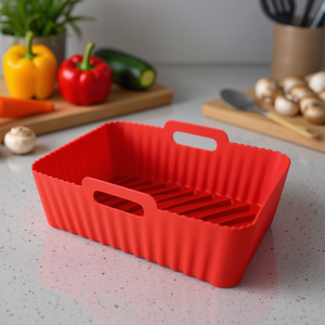 Guardini Molde de silicona para bizcocho de ciruela con asas (22x15cm) Rojo, para freidora de aire, utensilios y moldes de repostería, Modelo 69320MAIR - Product Image 3