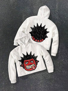 Tendance Hommes Saint Pull À Capuche Imprimé/Style Fermeture Éclair En Tissu Respirant Et Confortable Coton/Polyester Polaire Thermique - Product Image 4