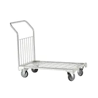 Chariot de transport robuste à quatre roues, structure en maille galvanisée, démontable, rangement facile, rotation à 360 degrés, haute performance pour atelier, OEM