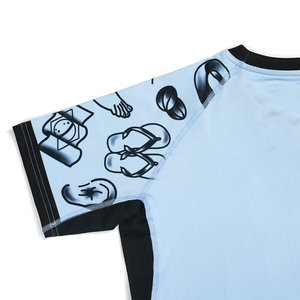 Camiseta de Manga Corta para Niños, Sublimada, Transpirable, Antibacteriana, Ecológica, para MMA y BJJ, Color Azul Cielo, Personalizable - Product Image 4