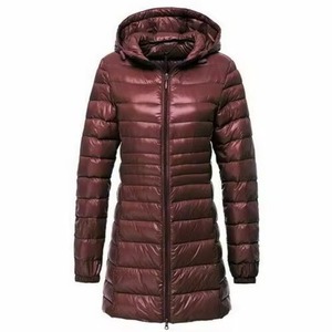 Veste longue matelassée pour femmes grande taille pour l'hiver, col montant, capuche, fermeture éclair décontractée, veste longue matelassée - Product Image 5