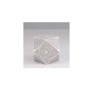 Mesa auxiliar con incrustaciones de hueso hechas a mano con intrincados patrones de ágata - Product Image 2