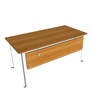Stylish <b>Simple</b> Metal Gaming <b>Desk</b> with Portable Oval Bamboo Top & Storage Drawers (160x80cm) - Product Image 5