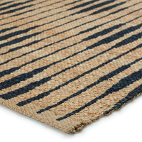 Tapis d'appoint moderne 100% jute tissé à la main, adapté aux animaux de compagnie, bleu marine et marron naturel, motif rayé treillis, plat, pour la prière, parmi les plus vendus