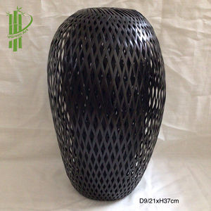 100% abat-jour décoratifs en bambou modernes faits à la main PVC rotin verre et tissu lanternes éclairage à motif rond naturel - Product Image 2