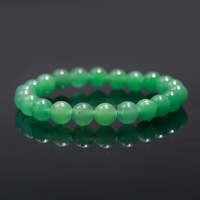 Pulsera de Cristal con Cuentas de Aventurina Verde en Forma de Bola de 7 Pulgadas y 8 mm, Protección Espiritual, Curación, Unisex