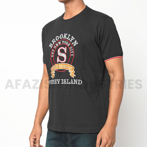 Nueva camiseta personalizada de algodón 100% para hombre elegante/de gran tamaño/atractiva bordada personalizada - Product Image 2