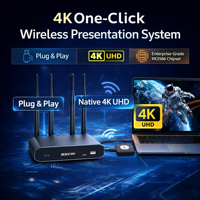 Système de présentation sans fil 4K avec BYOM, puce RK3566, prise en charge de la répartition en 9 écrans et du retour de caméra sans fil pour salle de conférence