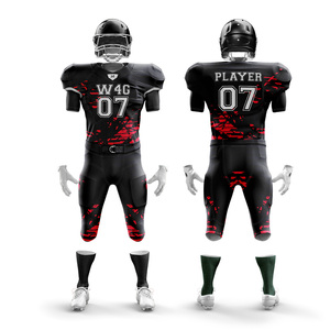 W4G Ensembles d'uniformes de football américain unisexes personnalisés de haute qualité 100% polyester imprimé par transfert thermique respirant grande taille - Product Image 3