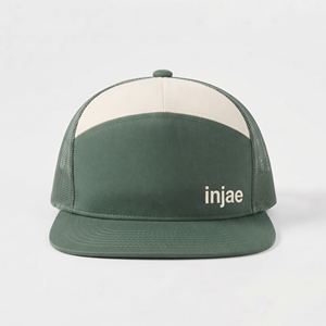 Gorra Trucker Estructurada de 7 Paneles con Visera Plana, Tejido de Malla Transpirable, Ajustable, Unisex, Casual, Primavera Verano, Verde Blanco, Adulto - Product Image 1