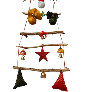 Arbre de Noël moderne, décor de Noël en bois Décoration murale de Noel Décor de Noel Angel tree topper,Boho Christmas ornaments Holid - Product Image 1