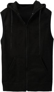 OEM Custom Logo High Quality Cotton Polyester Stylish Streetwear <b>Men's</b> Winter <b>Sleeveless</b> <b>Hoodies</b> Plus Size Essential Hot Sale - Product Image 2