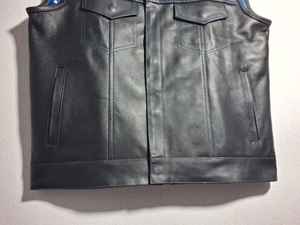 Otoño Invierno temporada personalizable Color sólido Super calidad al por mayor motocicleta de los hombres Chaleco de motorista de cuero genuino para hombres - Product Image 4