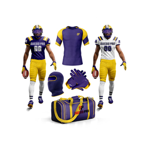 Paquete de Uniforme de Fútbol Americano de Secado Rápido para Adultos y Jóvenes, Conjunto de Camiseta de Fútbol Americano, Uniforme de Fútbol Americano, Protector de Cabeza - Product Image 1