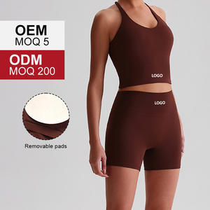 Custom Logo Summer 2 Piece Yoga Sets Workout <b>Wear</b> <b>Gym</b> 2025 <b>Sexy</b> Tops with Shorts Fitness Sets - Product Image 2