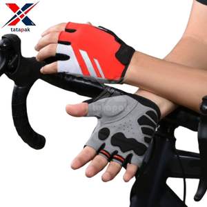 Guantes de fitness de medio dedo Material de poliéster Absorbe la humedad Transpirable Correa de muñeca ajustable Tirar de Deportes de levantamiento de pesas - Product Image 6
