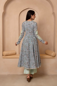 Ensemble Angrakha en coton Dhoop Chaav Mala avec dupatta en coton, élégant ensemble Angrakha Kurta pour femmes, tenue ethnique pour fêtes et mariages - Product Image 6