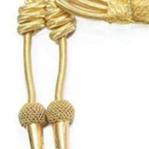 Aguillete Dorado, Cordón de Hombro para Uniforme, Cinta Decorativa y Puntas, Aguillete Ceremonial Dorado - Product Image 2