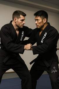 Kimono de Jiu Jitsu Brasileño BJJ Gi Blanco 400gsm Tejido Perla Preencogido de Algodón con Logotipo Bordado Personalizado para Entrenamiento de Artes Marciales - Product Image 3