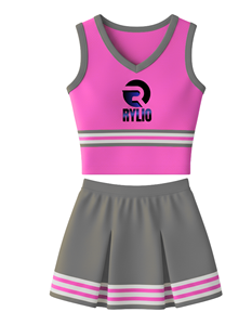 ชุดเชียร์ลีดเดอร์กระโปรงสองชิ้นและเสื้อสำหรับเด็กผู้หญิงชุดทีมเชียร์ชุดเต้นรำเชียร์ลีดเดอร์ออกแบบโลโก้ได้ตามต้องการ - Product Image 5