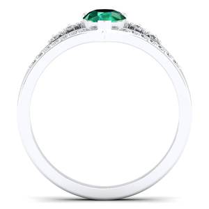 REYES corte pera 0,75 quilates verde esmeralda anillo de piedras preciosas en plata de ley 925 moissanita regalo de compromiso joyería fina para mujeres - Product Image 4