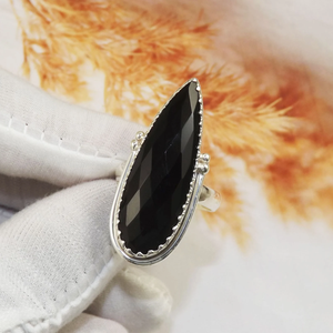 <b>Black</b> <b>Onyx</b> Gemstone 925 Sterling Silver Handmade <b>Onyx</b> <b>Ring</b> Flat Gemstone Statement <b>Ring</b> Anniversary Gift Women Jewellery - Product Image 6