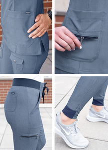 Taux de gros gommage médical de haute qualité Top vente Anti-rides lavable matériau souple infirmière gommage médical uniforme - Product Image 4