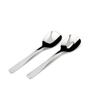 Design Stainless Steel Salad Serving Spoon Tools With Handle Salad <b>Fork</b> and Spoon With Customized Logo Packaging - Product Image 3
