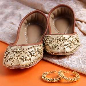 High Quality Flat Khussa <b>Jutti</b> Mojari <b>Punjabi</b> Indian Ethnic Girls Shoes Custom Genuine Leather Winter Footwear - Product Image 2