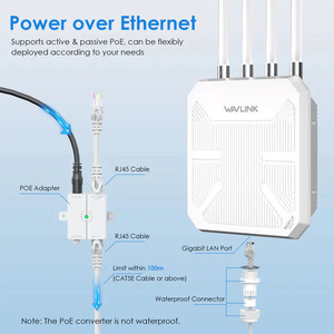 2025 mới Wavlink wn573hbe2 Wifi 7 ngoài trời tầm xa 1km lưới Router be5100 băng tần kép không dây ngoài trời AP - Product Image 5