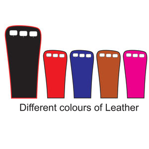 Empuñaduras redondas de cuero de 3 agujeros de alta calidad personalizadas, correas elásticas de 16 pulgadas por 2 pulgadas con cortes especiales en los agujeros para los dedos - Product Image 1