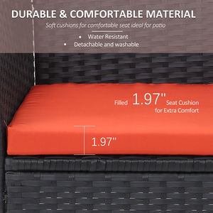 <span class=keywords><strong>Causeuse</strong></span> d'extérieur 2 places en osier avec table de conversation en rotin et coussin amovible pour salle à manger ou cour - Product Image 5