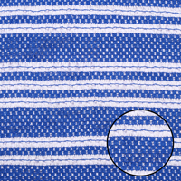 Tissu en crochet gaufré bleu et blanc peigné de qualité supérieure, léger, respirant, à motifs floraux, pour vêtements de filles et décoration intérieure