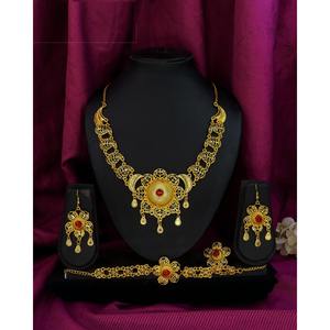 Juego de Joyería Africana Tradicional de Diseño Único con Hojas Africanas, Chapado en Oro de Alta Calidad, Aspecto Lujoso, Moderno y Elegante para Toda la Familia - Product Image 4