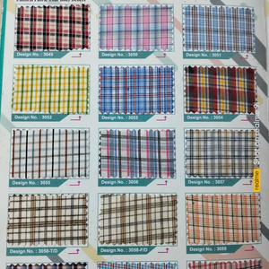 ชุดนักเรียนย้อมเส้นด้ายผ้าตรวจสอบวัสดุคุณภาพดีสำหรับนักเรียนส่งออกจากอินเดีย - Product Image 1