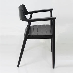 Silla de Comedor Moderna de Madera de Teca Negra Sólida, Diseño Minimalista, Ecológica y Duradera para Restaurante, Cafetería, Hotel, Casa de Campo, Exterior - Product Image 3