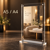 Support de table en acrylique transparent avec logo personnalisé pour bars, hôtels, centres commerciaux, promotion de marque