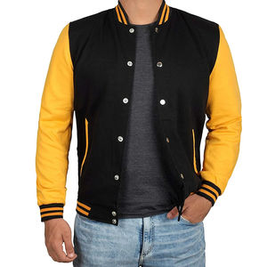 Chaqueta Bomber Universitaria de Invierno para Hombre - Cuello Alto 100% Algodón con Logotipo Frontal - Product Image 1
