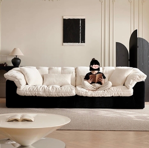Modern Two Seat Sofa <b>Bed</b> With <b>Padded</b> Arms And Loose Back Upholstered For Living Room - Product Image 3
