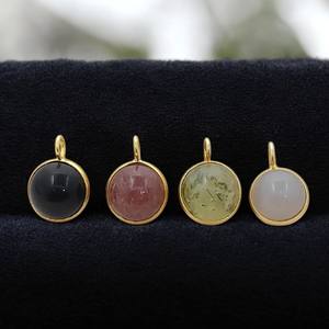 Abalorio de bola de cuarzo de fresa Rosa Natural, juego de bisel chapado en oro y plata 925, colgante hecho a mano, cristal curativo, venta al por mayor, abalorio a granel - Product Image 5